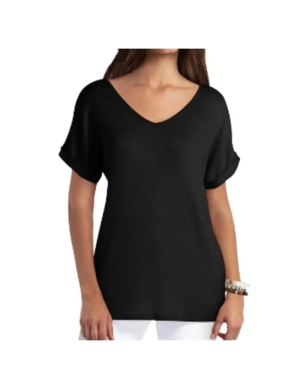 NEW Isaac Mizrahi New York Black Loose Knit Top - Large